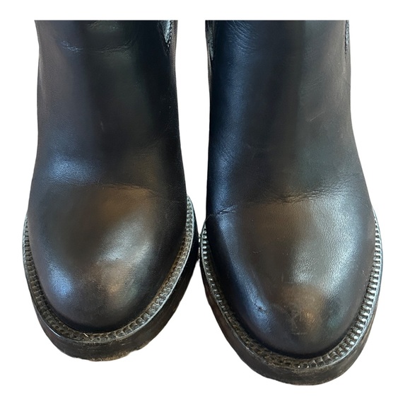 ACNE STUDIOS STAR BLACK LEATHER BOOTIE CHELSEA ANKLE BOOTS EU 37 US 6½ - Picture 4 of 6